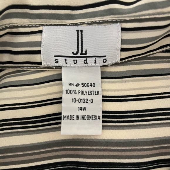 JL Studio Women’s Striped Button-Up Blouse Top - Picture 4 of 4